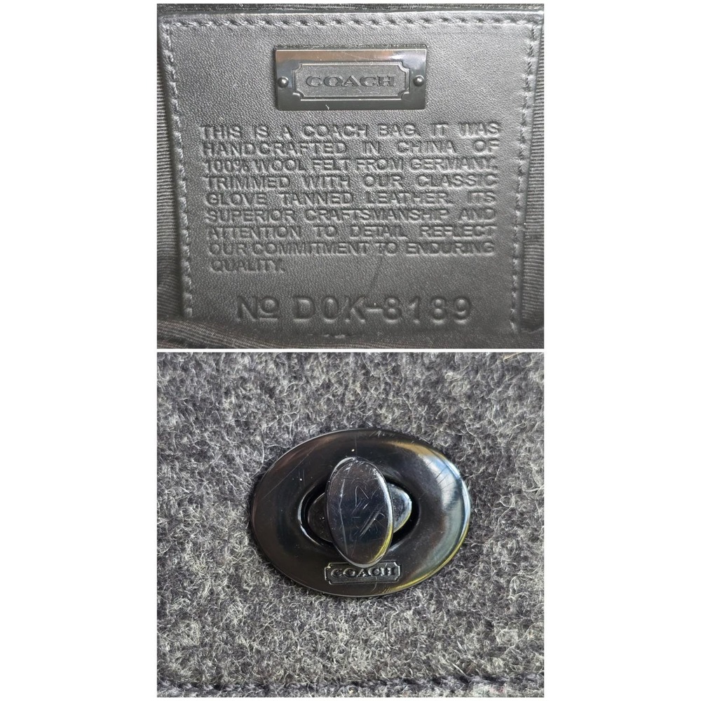 Coach 8189 Vintage Japan Exclusive Wool Felt Mini Tote Bag Rare - Picture 9 of 12